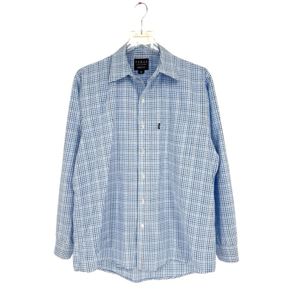 Texas Standard Texas Check Medium Lampasas Blue Plaid Long Sleeve Button Down - Picture 2 of 9